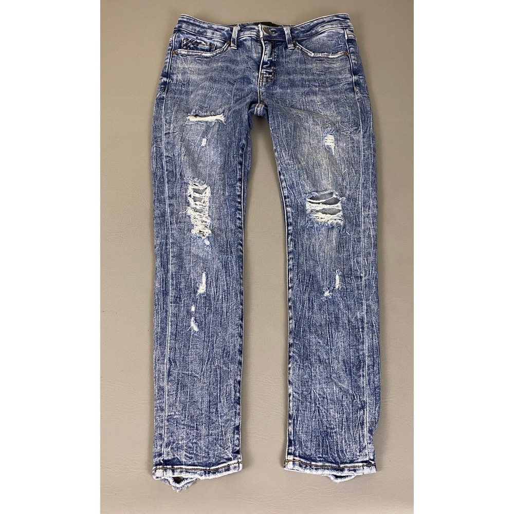 Buckle Black Fit No. 53 Jeans Size 30 (tag 28) Distressed Acid Wash Skinny Blue